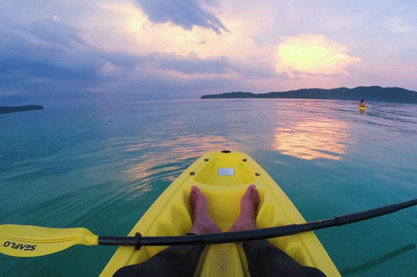 Kayaking on Koh Rong Samloem Island
